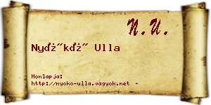 Nyókó Ulla névjegykártya